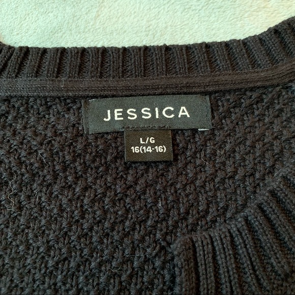 Jessica Black Knit 3/4 Sleeve Cardigan - Picture 3 of 4